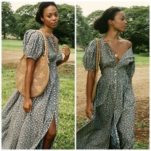den rosaria polka dot ruched bust maxi dress DEN Rosaria Polka Dot Ruched Bust Maxi Dress